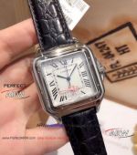 Perfect Replica Panthere De Cartier Quartz Watches SS White Roman Dial